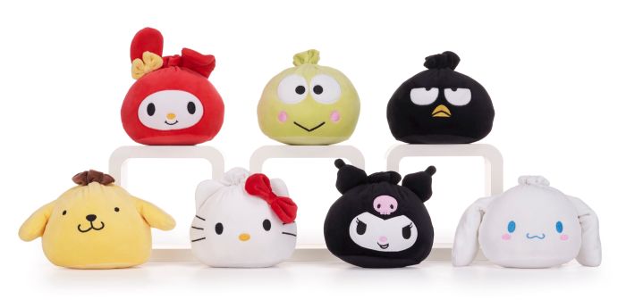 (Mis 3+) HELLO KITTY & FRIENDS Dumpling Peluche D:15cm C/Portaraviolo – 7ass…x42